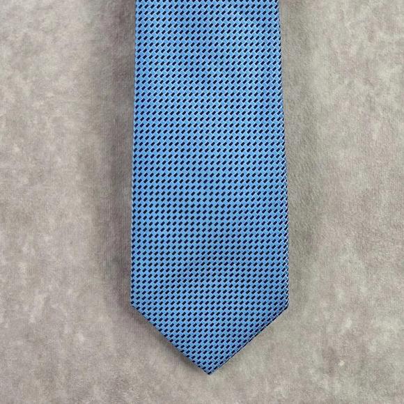 Jones New York Blue Silver Geometric Stripe 100% Polyester Men's Neck Tie NWOT - Picture 1 of 6